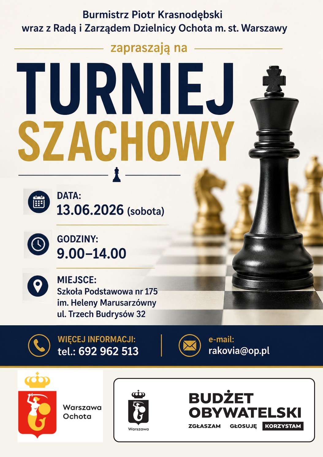 Turniej szachowy - plakat