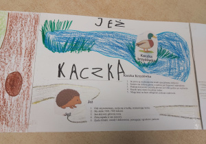 Plakat dotyczący zwierząt żyjących w parku